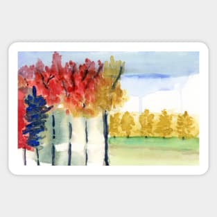 Fall Trees Abstract Art Print Sticker